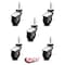 Service Caster 3 Inch Bright Chrome Hooded Neoprene Rubber 10mm Threaded Stem Casters SCC, 5PK SCC-TS03S310-NPRB-BC-M1015-5 - alternate 4